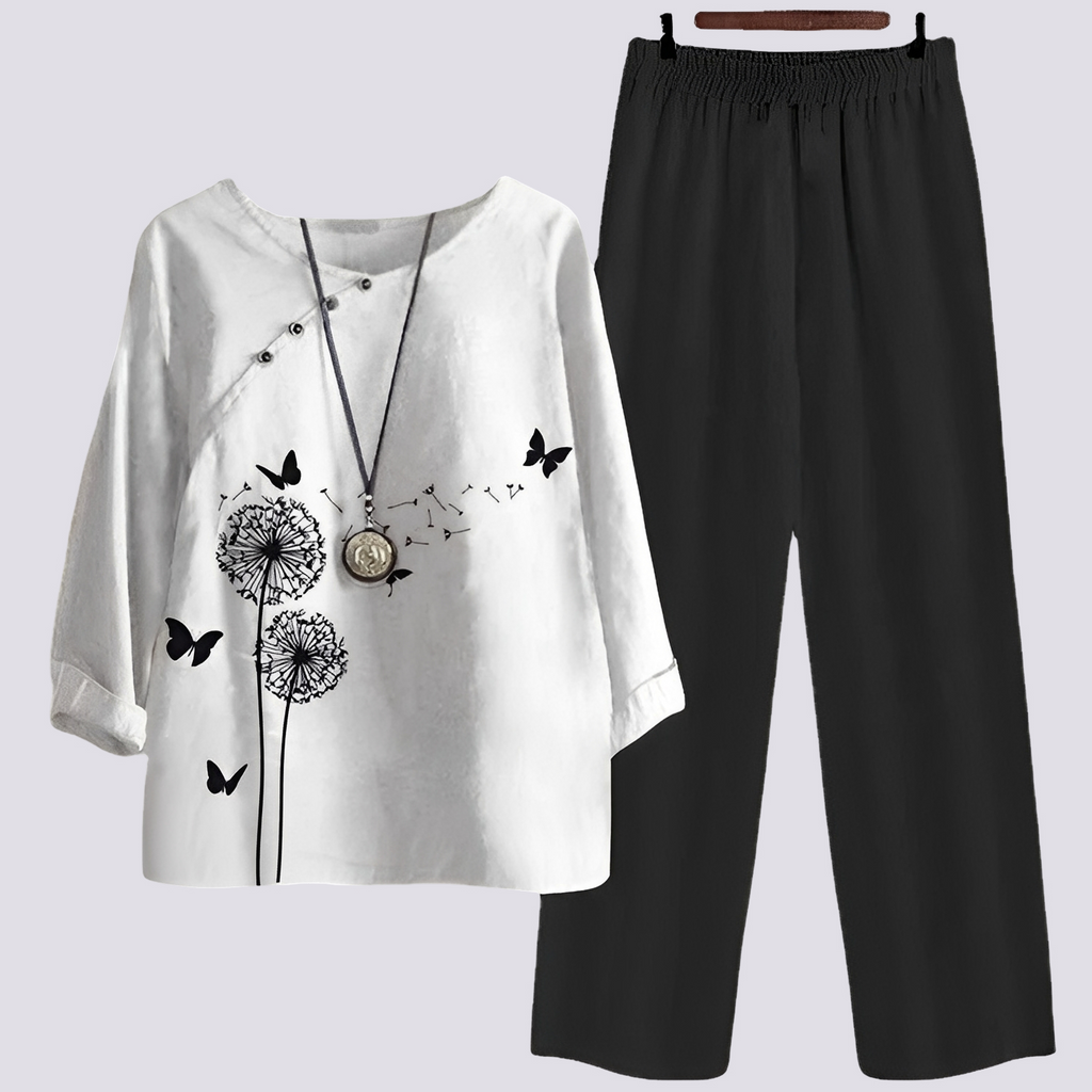 Jodie - Stylish, comfortable set with print for women