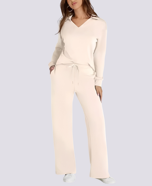 Bella - Relaxed V-neck Elastic Set
