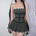 Strapless Ribbon Mini Dress